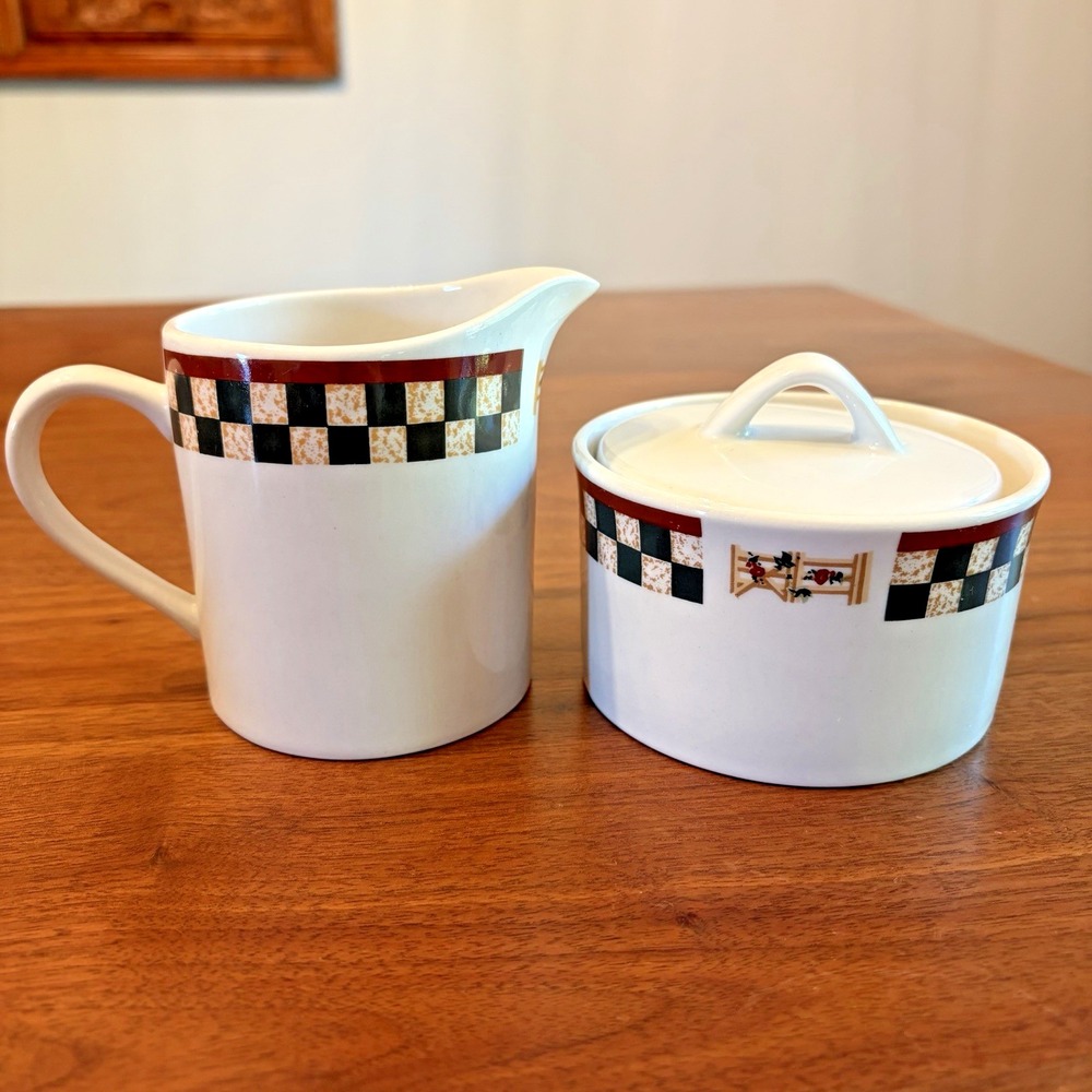 Betty Crocker Country Inn Collection Creamer and Sugar Bowl Set Stoneware